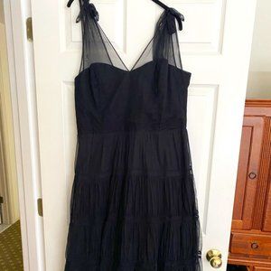 Anthropologie black tulle dress